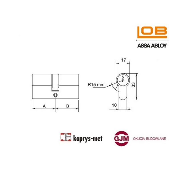 Wkładka LOB 30/30 mosiądz Ares WS54 A2 - system jednego klucza
