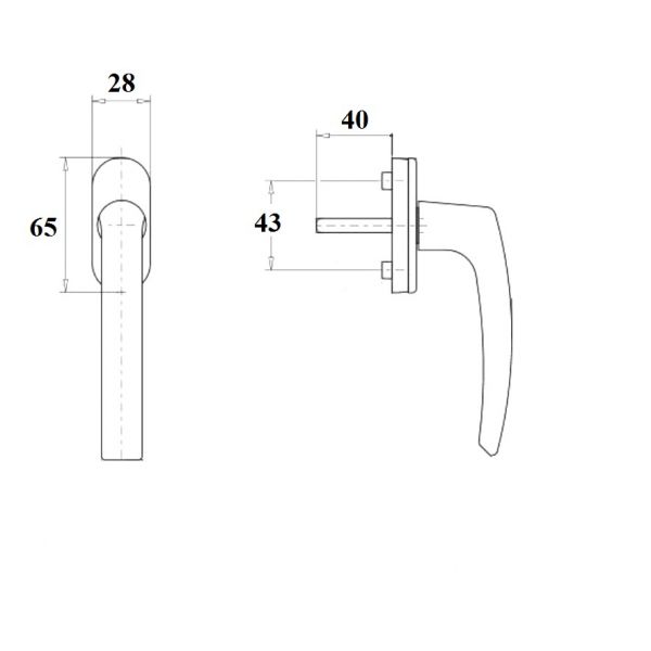 Klamka okienna Vega SPINKO 8P T-35 malowana / aluminiowa