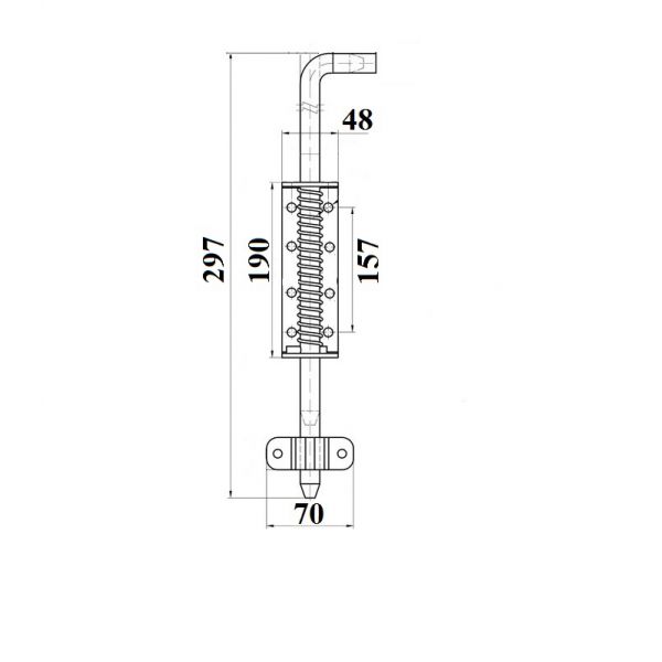 Zasuwa ze sprężyną ocynk 300mm