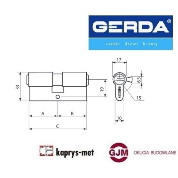 Wkładka GERDA H PLUS 35/45 nikiel satyna atestowana