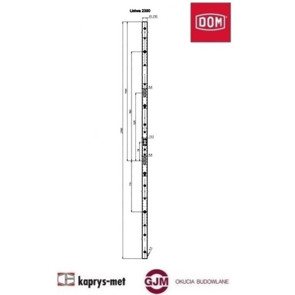 Listwa zaczepowa płaska 20x2300 ocynk biały DOM POLSKA