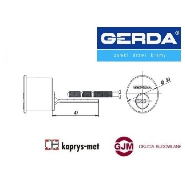 Wkładka Gerda RIM PRO SYSTEM cylindryczna mosiądz ATEST C