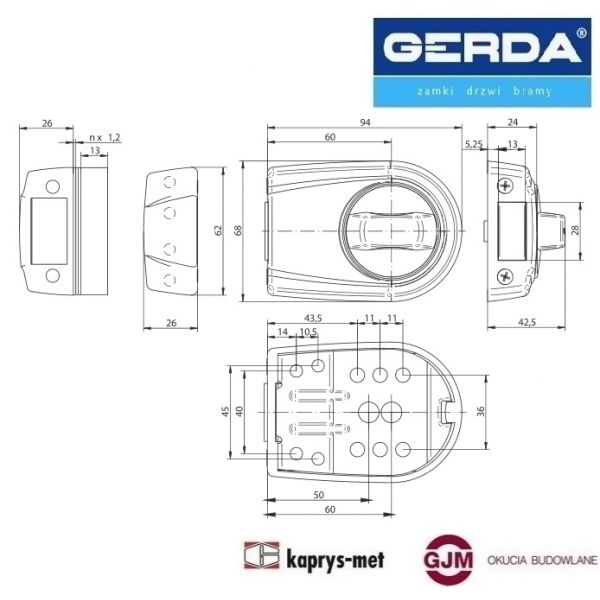 Zamek nawierzchniowy ZG 200 GERDA nikiel perłowy