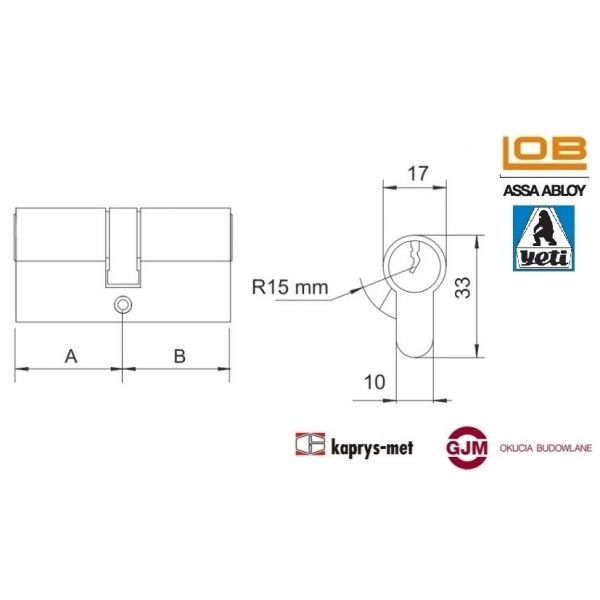 Wkładka Yeti 35/40 mosiądz WY500