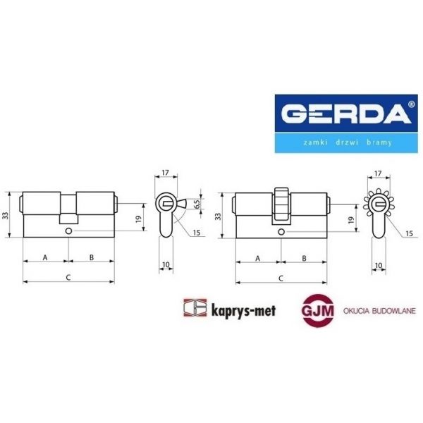 Wkładka Gerda PRO SYSTEM X 35/35 NIKIEL SATYNOWY ATEST C
