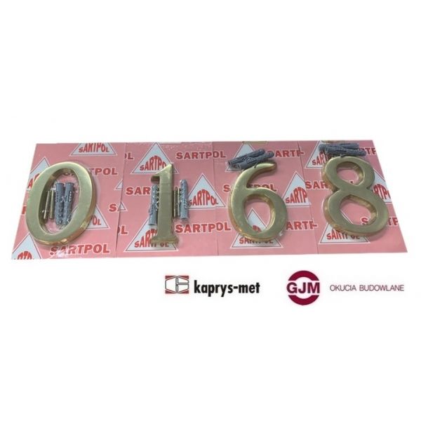 Cyfra mosiężna 10 cm alfabet na budynek - nr. 4