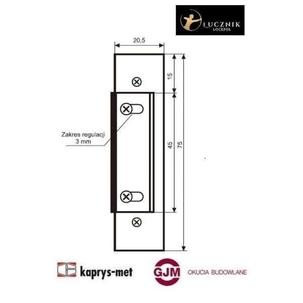 Elektrozaczep MCM 611 12V DC rewersyjny Łucznik Lockpol
