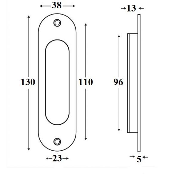Uchwyt do drzwi przesuwnych patyna