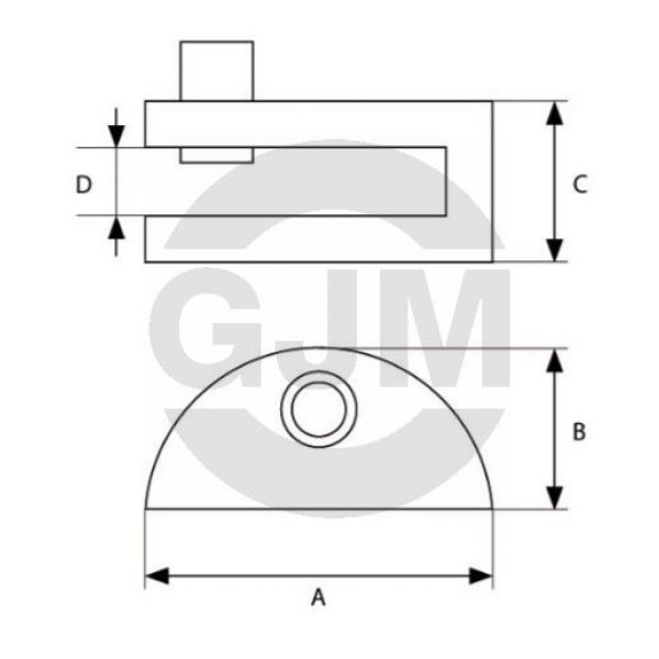 Uchwyt GJM półki szklanej US chrom
