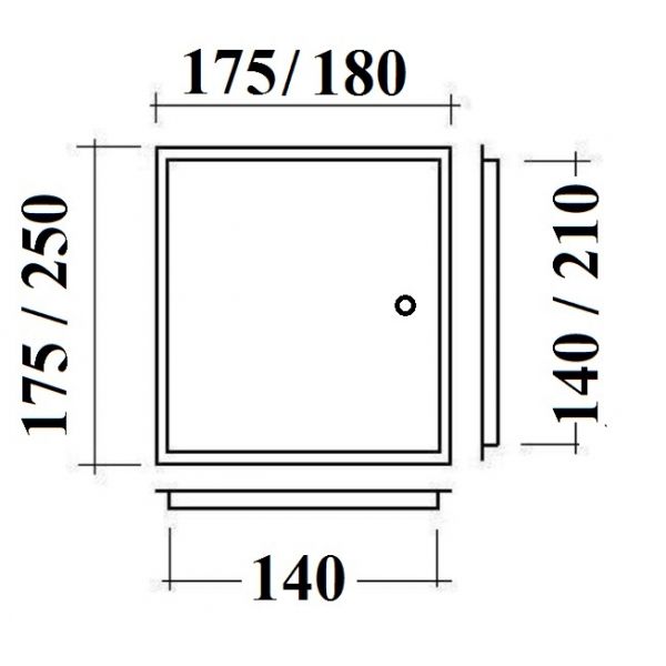 Drzwiczki kominowe 14 x 21 nierdzewne