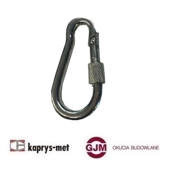 Karabińczyk z zabezpieczeniem 8 mm do lin