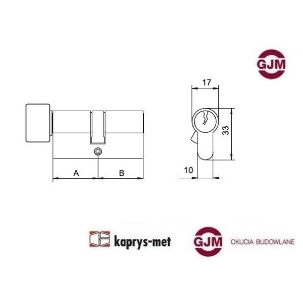 Wkładka 30G/40 z gałką GJM WZG mosiądz