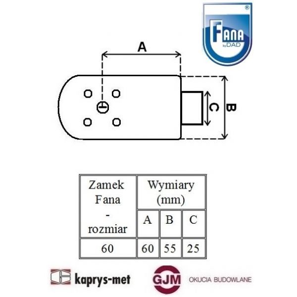 Zamek wierzchni z zaczepem ZSW biały FANA