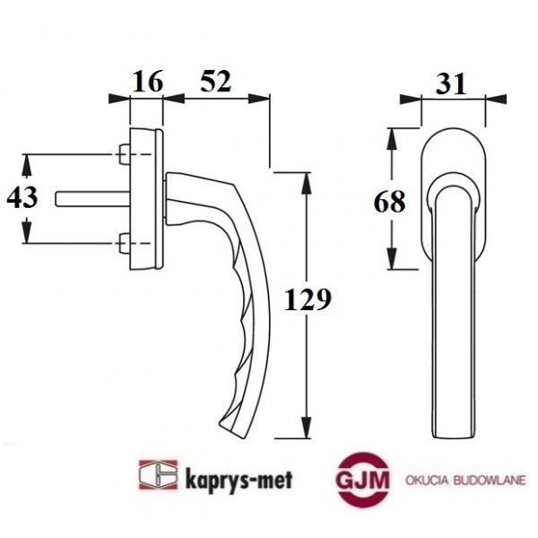 Klamka okienna Hoppe Secustik Luxemburg
