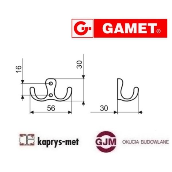 Wieszak WP19-G0006 nikiel/satyna GAMET