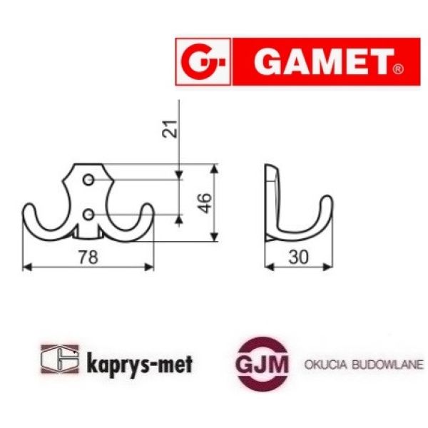 Wieszak WP89-G0004 chrom GAMET