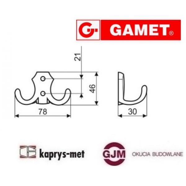Wieszak WP89 G00AB brąz GAMET