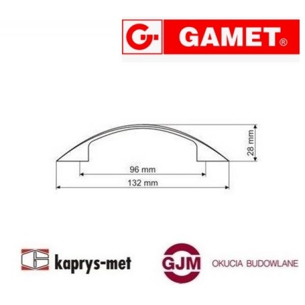 Uchwyt meblowy GAMET UN88-0096-G0006 nikiel satyna