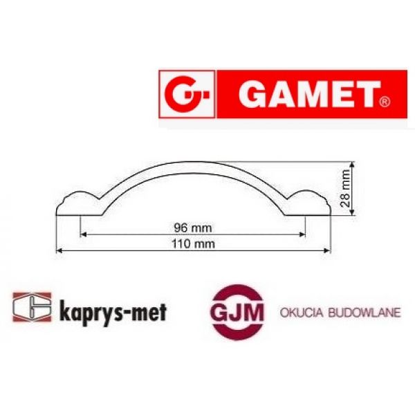 Uchwyt meblowy GAMET UR10-0096-G0005 patyna