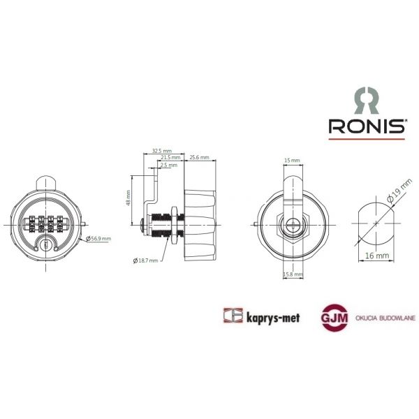 Zamek Ronis C4 LOCK szyfrowy