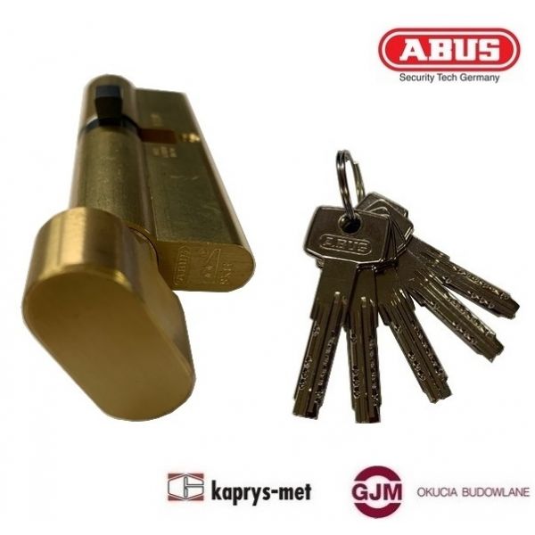 Wkładka bębenkowa ABUS 30/40 G z gałką mosiądz D10 atest C 5 kluczy