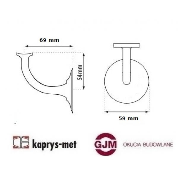 Uchwyt do poręczy satyna