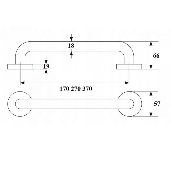 Uchwyt drzwiowy malowany 370 mm biały