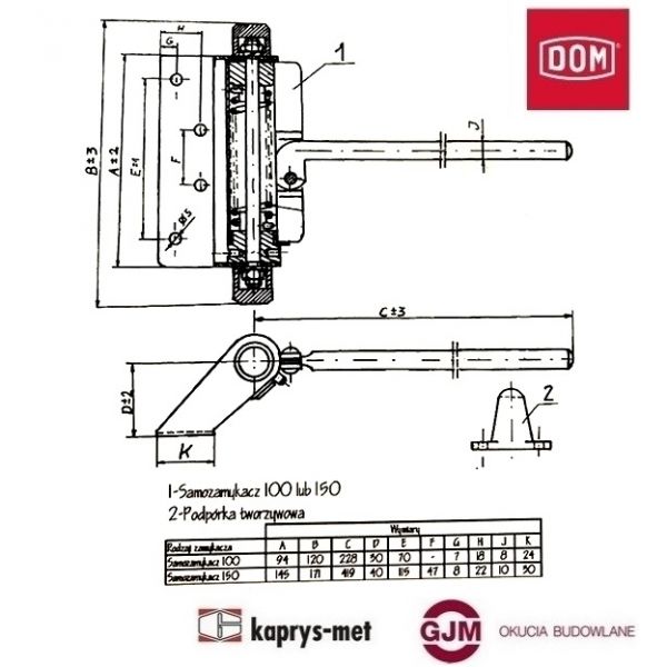 Samozamykacz sprężynowy 150 DOM POLSKA