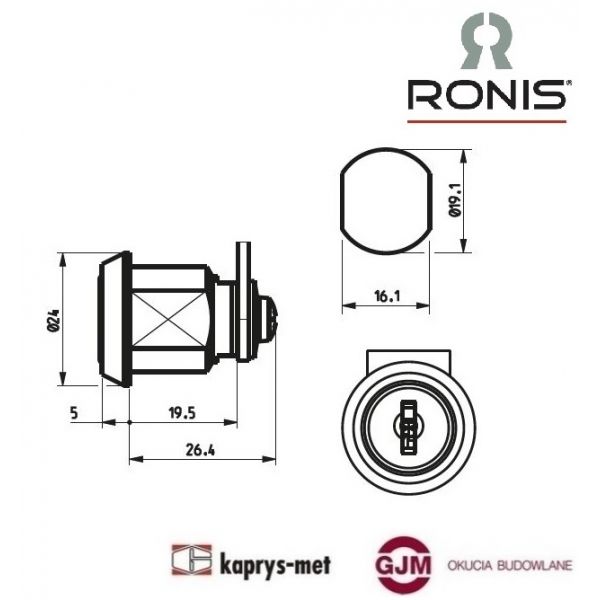 Zamek RONIS kasetowy 25300