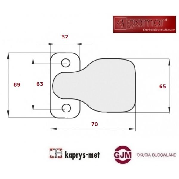 Pochwyt pojedynczy Diana malowany GAMAR grafit