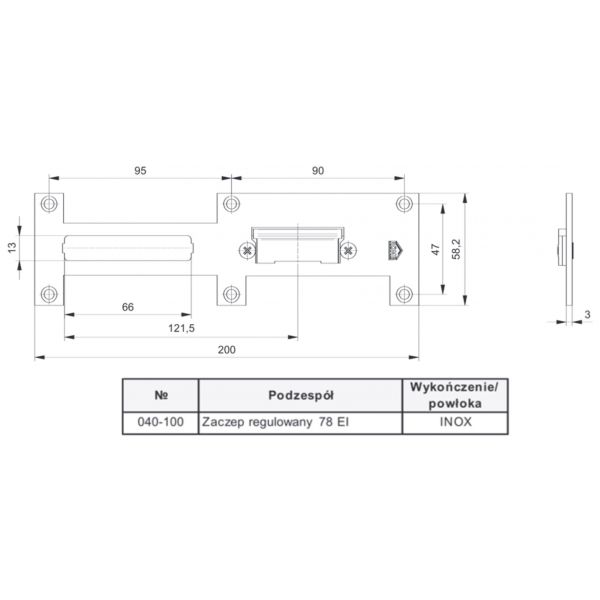 Zaczep regulowany 78 EI 040-100 ROMB SYSTEM / K30194970 ALUPROF