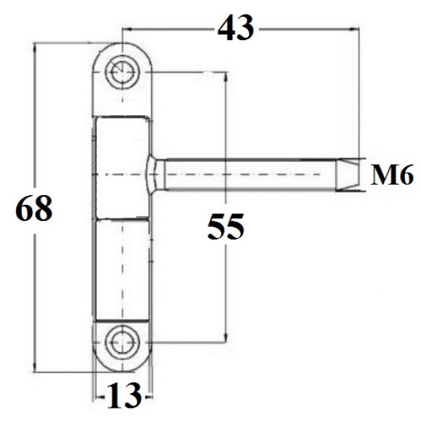Zawias z płytką 13 okienny ocynk biały POL-SOFT