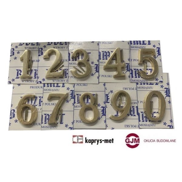 Cyfra mosiężna 5 cm na budynek nr.4