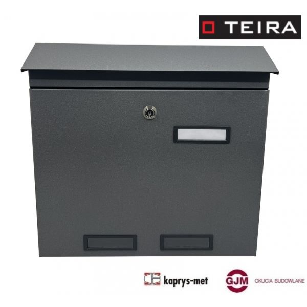 Skrzynka na listy EUROPEJSKA z daszkiem sepg onyx TEIRA