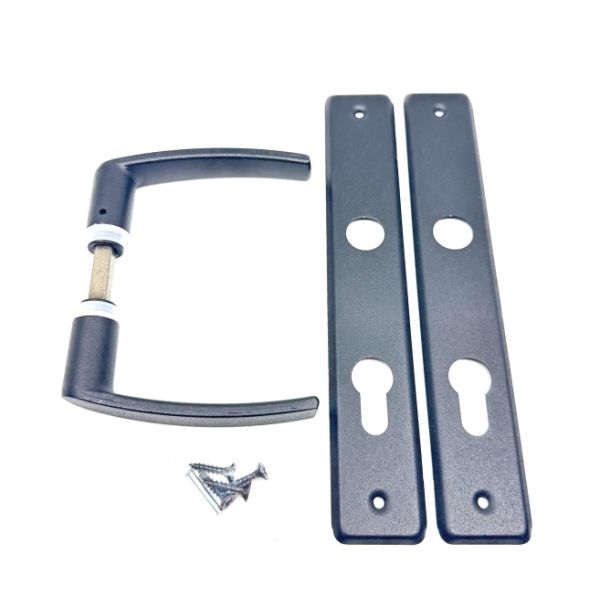 Klamka malowana długi szyld 90 na wkładkę czarny Bajda