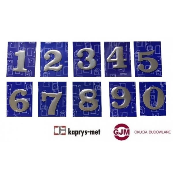 Cyfry samoprzylepne na drzwi 37 mm ANO srebrne - nr. 0