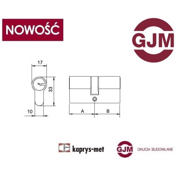 Wkładka 30/30 GJM mosiądz WMN 6 kluczy nawiercanych
