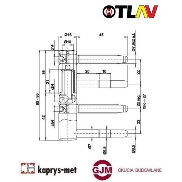 Zawias EXACTA 3D 16 OTLAV biały