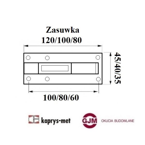Zasuwka 80 odgięta ocynk żółty