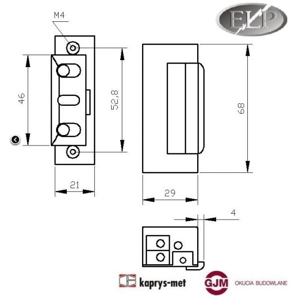 Zaczep Elektromagnetyczny R4 b/blokady Elektra Plus R4-12.10