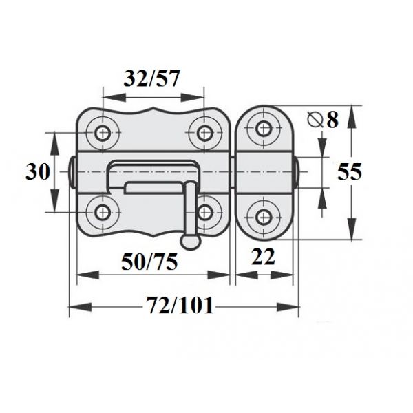 Zasuwka uniwersalna 75 mm