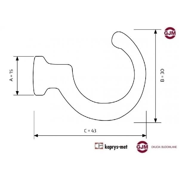 Wieszak GJM Hak ontario chrom