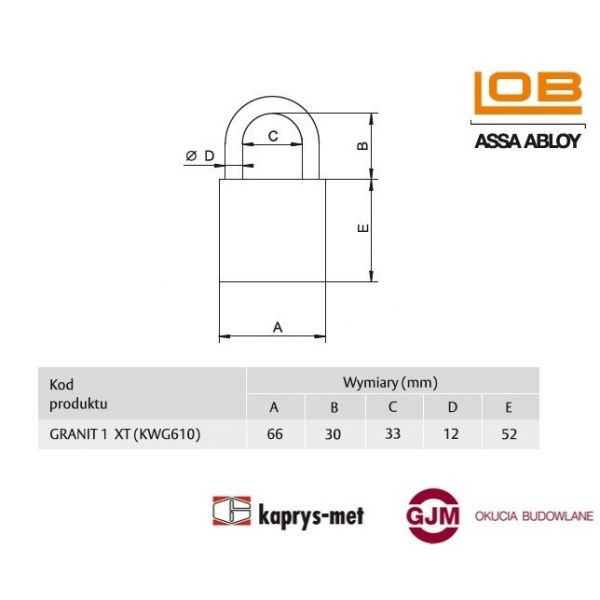 KŁÓDKA GRANIT 1 XT KWG 610 LOB