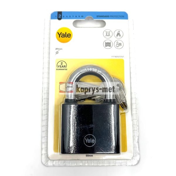 Kłódka YALE Y111B/50/125/1 czarna blister