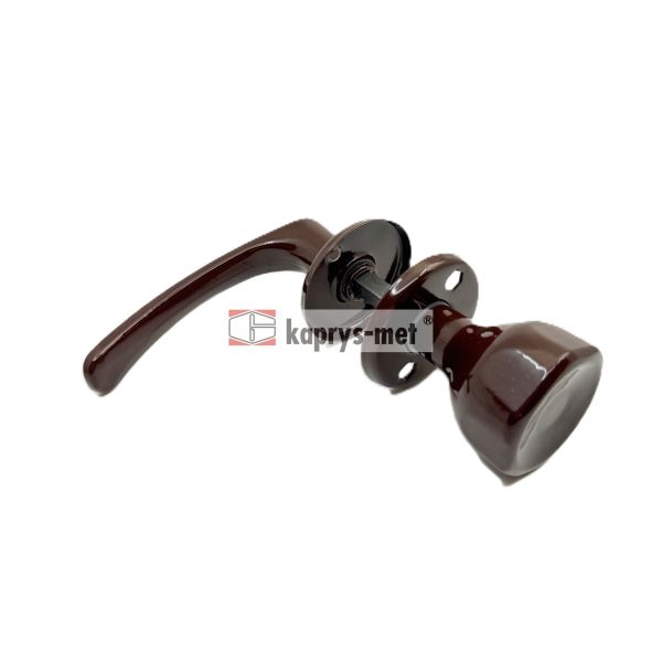Gałko klamka malowana dzielona brąz