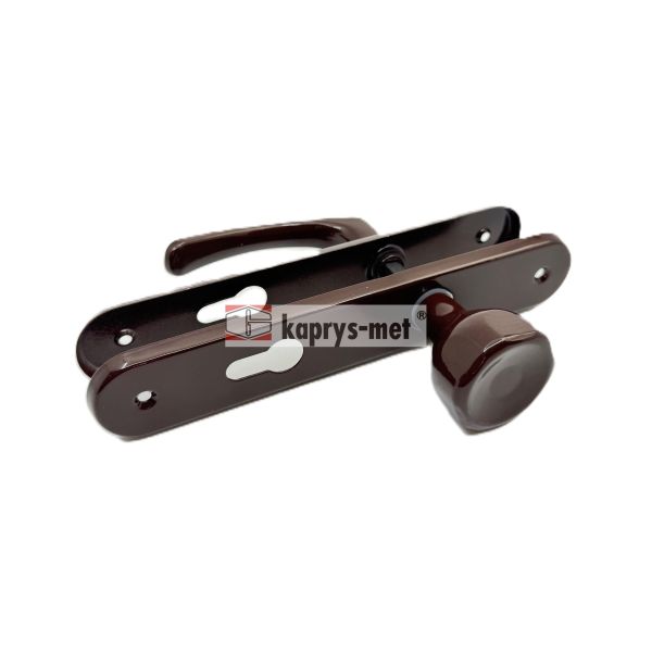 Gałko klamka malowana długi szyld 90 brąz