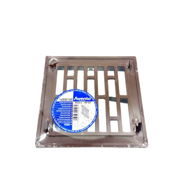 Kratka osłona wentylacyjna14x14 TM1 brąz AWENTA