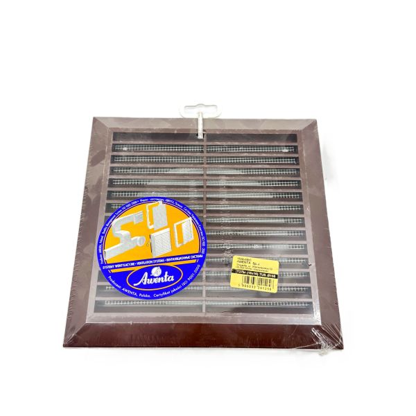 Kratka osłona wentylacyjna 16x16 okap ø150 T27 brąz AWENTA