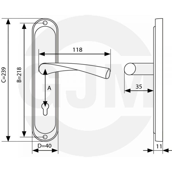 Klamka GJM Romana bez otworu satyna M9