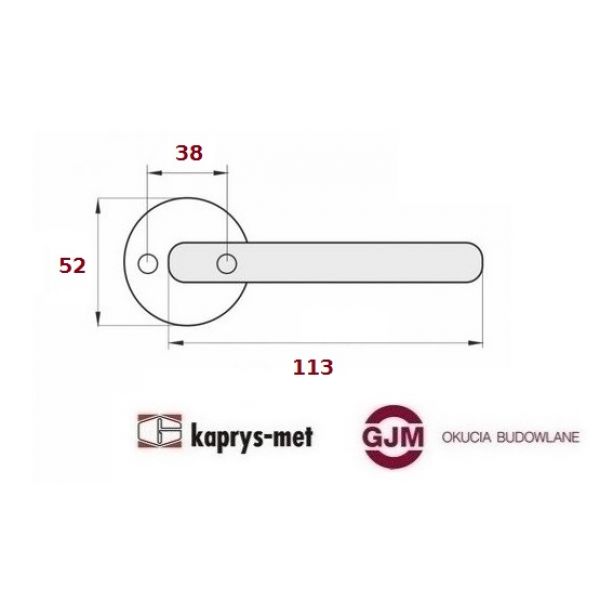 Klamka prosta biały WISBERG